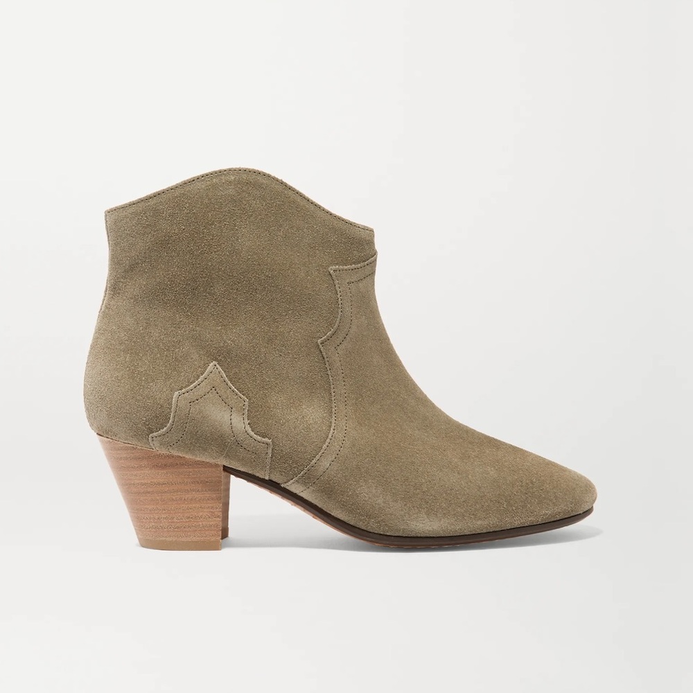 ISABEL MARANT Étoile Suede Western Boots - Green